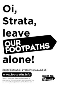 Oi, Strata, leave Our Footpaths alone!