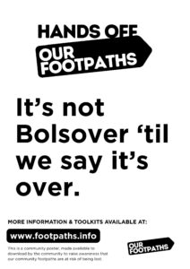 It’s not Bolsover ‘til we say it’s over. Hands off Our Footpaths!